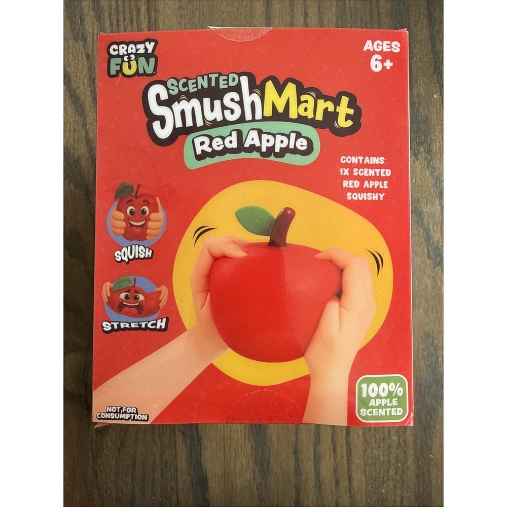 Crazy Fun SmushMart Red Apple Scented Tactile Squeeze Toy 6+ Years - Picture 3 of 4